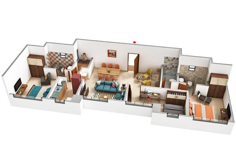 Jodi 3 4 BHK Floor